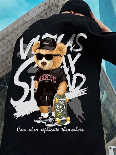 Men S Skate Bear Graphic Tee Anotherchill Bear Graphic Mens Graphic