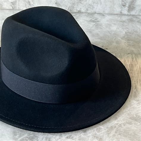 Black Wool Fedora Hat, Wool Hat, Wide Brim Hat, Fashion Hat, Winter Hat ...