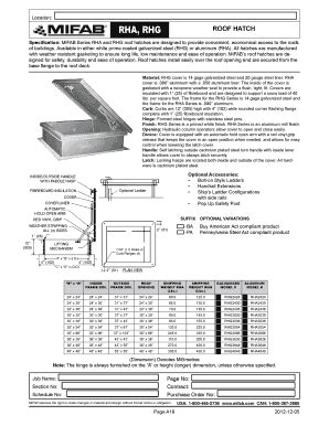 Fillable Online Rha Rhg Roof Hatch Access Doors And Panels Fax Email