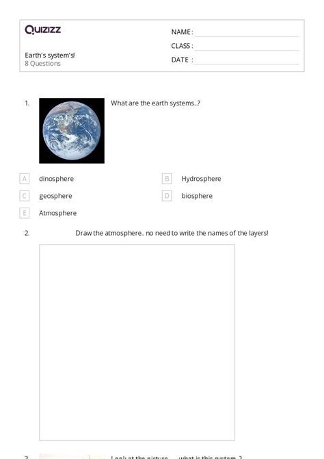 50 Earths Systems Worksheets For Kindergarten On Quizizz Free