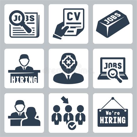 Vector job icons set stock vector. Illustration of meeting - 34988282