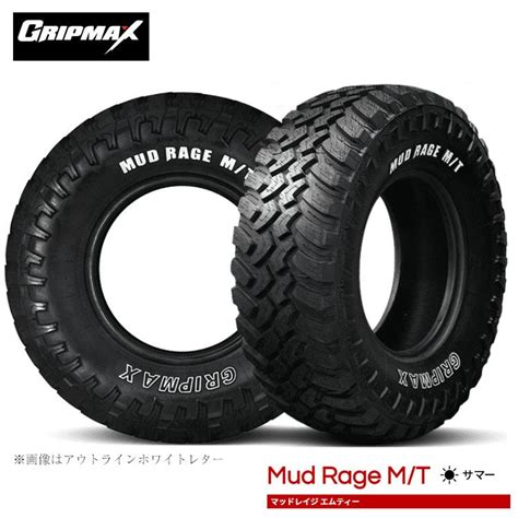 送料無料 グリップマックス 夏 タイヤ GRIPMAX MUD Rage M T RWL マッドレイジ エムティ 185 R14C 102