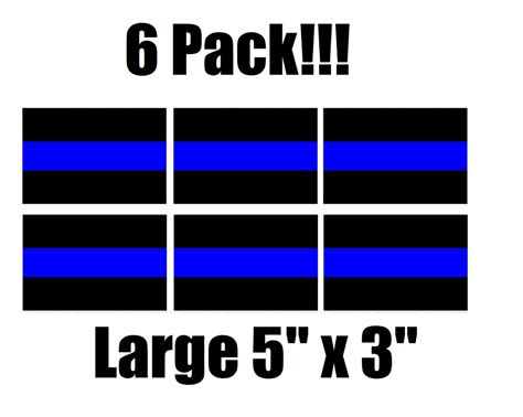 6 Pack Thin Blue Line Window Sticker Decals Police Law Enforcement