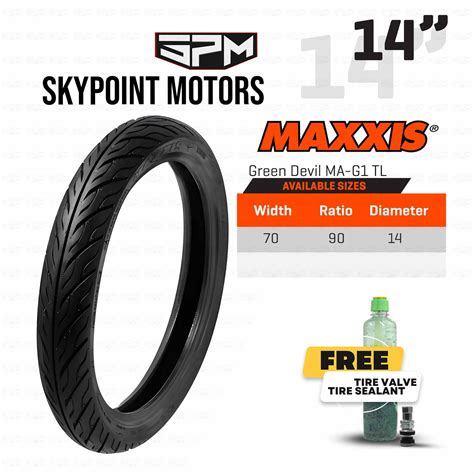 MAXXIS MA V6 TUBELESS TIRE FOR MOTORCYCLE 70 90 14 WITH FREE SEALANT