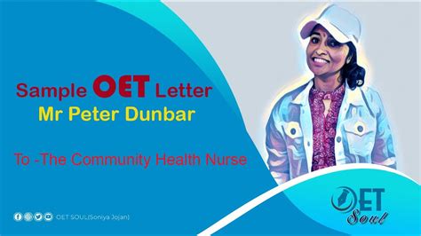 Sample OET Letter With Sample Answer Mr Peter Dunbar A Letter To The