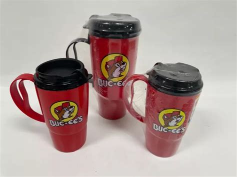 BUC EE S HOT COLD Red Thermo Refillable Beaver Travel Mugs Oz Oz