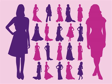 Women In Dresses Vector Vector Art Graphics Freevector