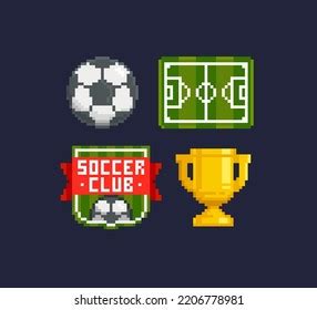 Pixel Art Football Vector Icons Set Stock Vector (Royalty Free ...