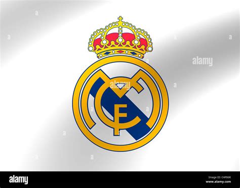 Real Madrid CF logo symbol flag Stock Photo - Alamy