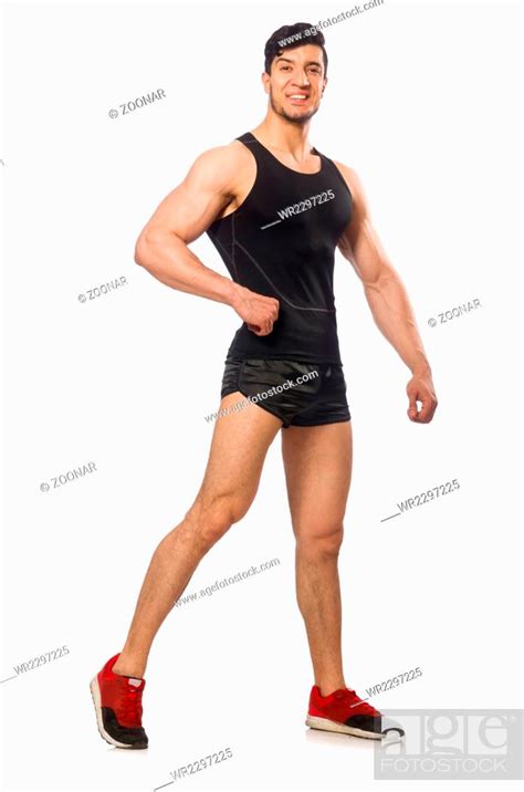 Muscular Man Isolated On The White Stock Photo Picture And Royalty