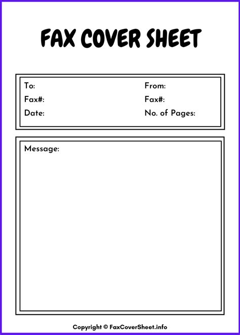 Generic Fax Cover Sheet Printable