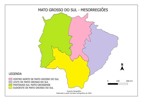 MAPA MESORREGIÕES DE MATO GROSSO DO SUL