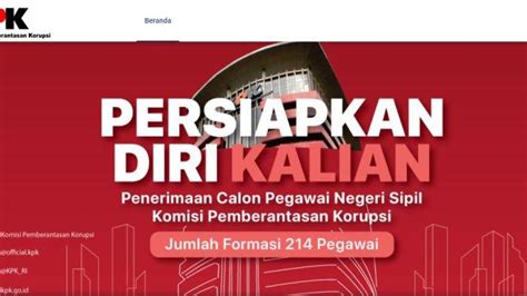 KPK Buka 214 Formasi CPNS 2023 Simak Jadwal Seleksi Dan Cara Daftar