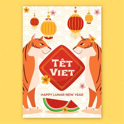 Free Vector | Flat tet greeting card template