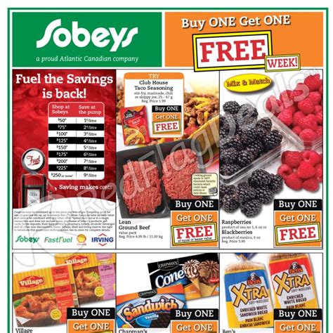 Sobeys Weekly Flyer Weekly Flyer Buy Get Free Week Aug