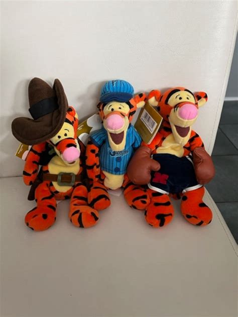 Vintage Disney Tigger Bean Bag Plushes Cowboy Tigger Baseball Tigger