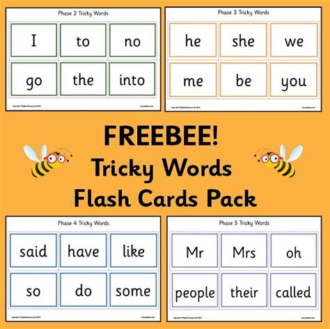 Tricky Words Flash Cards Pack Tricky Words Flashcards Sounding Out