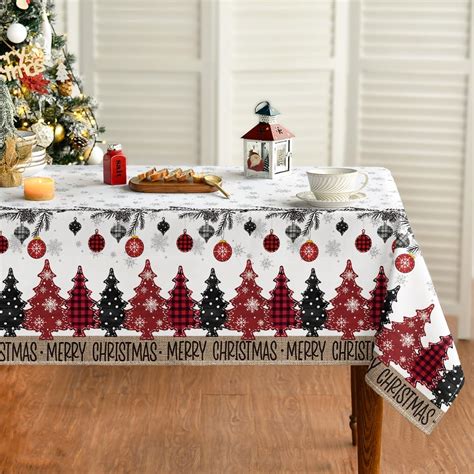 Amazon Horaldaily Mantel De Navidad Rectangular De 60 X 84