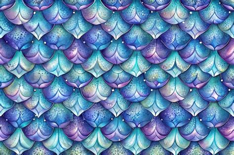 Premium Photo Fantasy Mermaid Scales Seamless Pattern