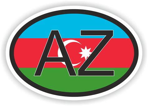 AZERBAIJAN Country Code Oval Sticker With Flag for Bumper | Etsy