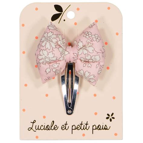 BARRETTE NOEUD PAPILLON LIBERTY ROSE NUDE Boutique Patati Patata