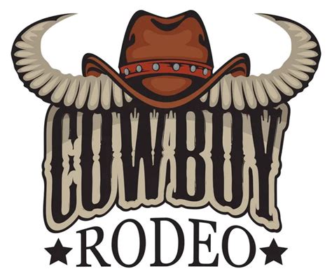 Banner o emblema vectorial para un espectáculo de rodeo vaquero en