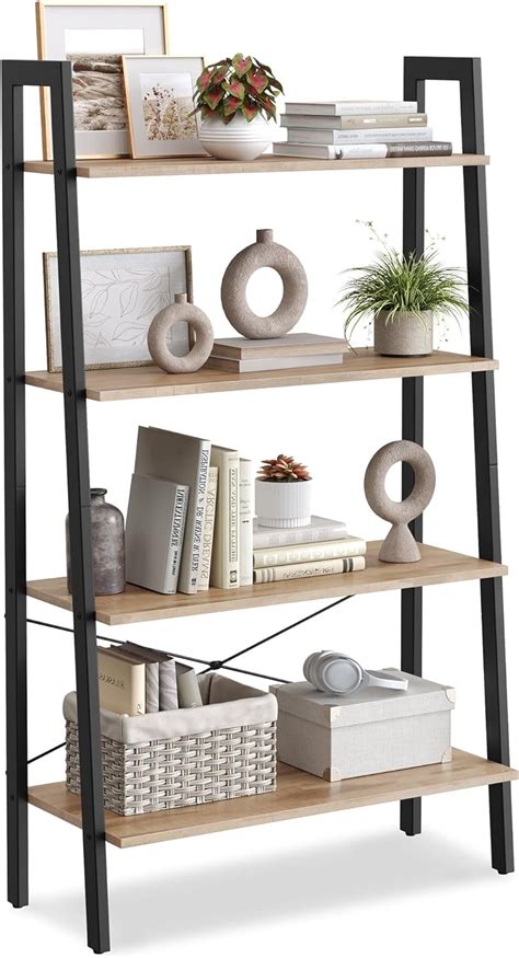 Vasagle Ladder Shelf Tier Bookshelf Storage Rack Bookcase With