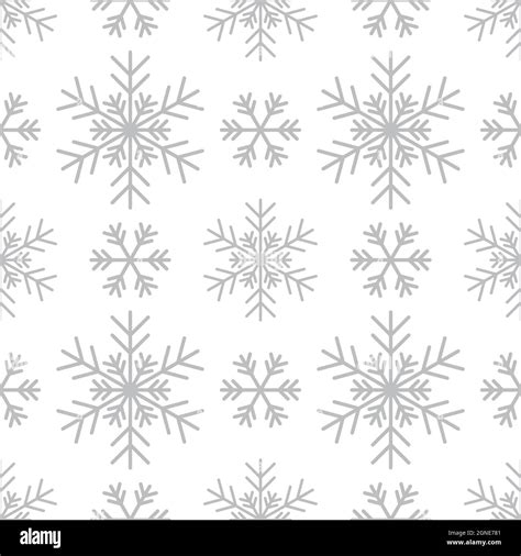 Seamless Pattern With Silver Snowflakes On White Background Festive