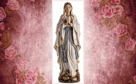 Mary With Rosary Virgin Rosary Sculpture Mary Roses HD Wallpaper