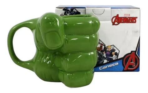 Taza 3D De Mao Hulk Creative Zone De Marvel Avengers Color Verde