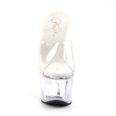 Pleaser Beau 601 Clear Wedges