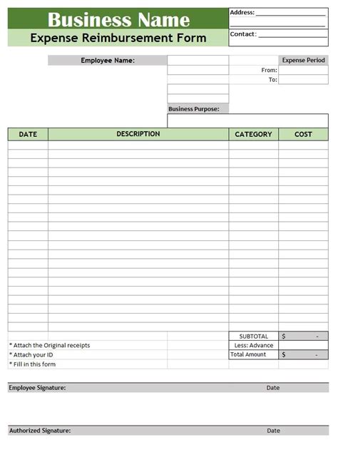 Expense Claim Form Free Word Templates