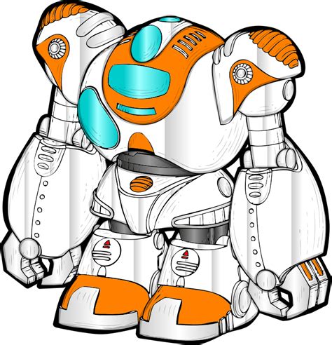 Clipart - robot color simply