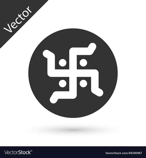 Grey hindu swastika religious symbol icon Vector Image