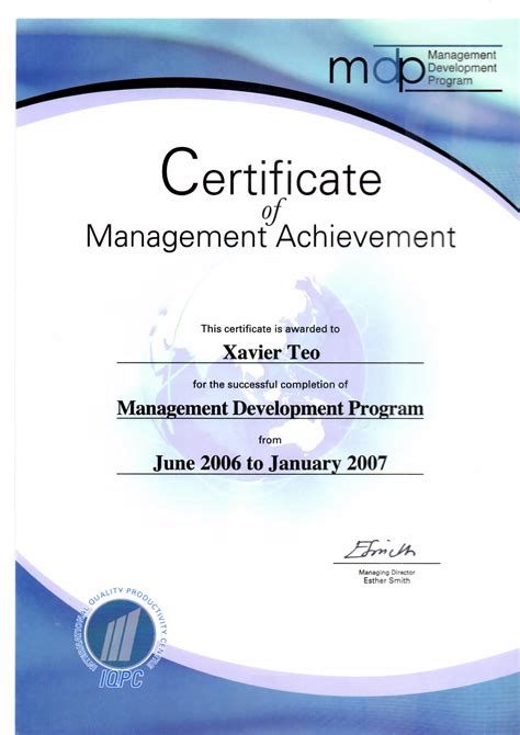 Management Development Program IQPC Worldwide PDF