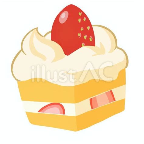 イチゴのショートケーキイラスト No 1237075／無料イラストなら「イラストac」