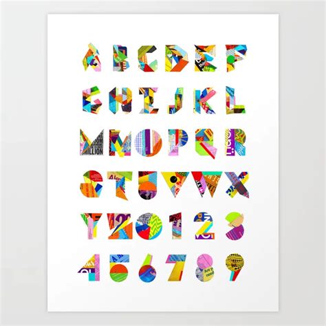 Buy Collage Font 1 Art Print By Alfredoponceart Worldwide Shipping