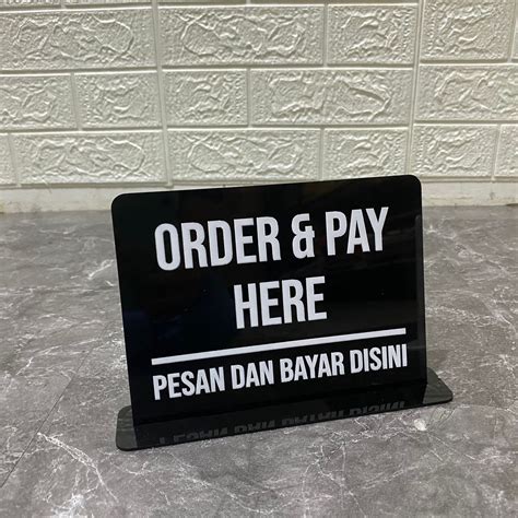 Jual Order Pay Here Bayar Disini Sign Acrylic Akrilik Shopee