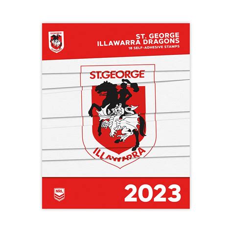 Nrl 2023 St George Illawarra Dragons Stamp Pack Nrl