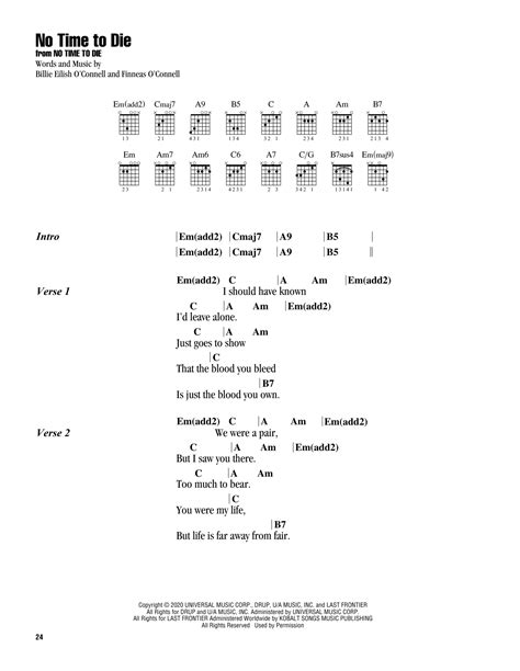 No Time To Die by Billie Eilish - Guitar Chords/Lyrics - Guitar Instructor