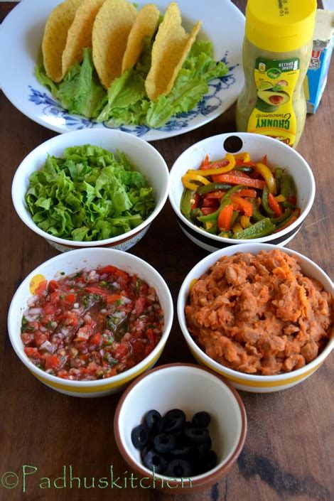 Mexican Tacos Recipe-Vegetarian Mexican Tacos with Refried Beans - Padhuskitchen