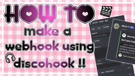 How To Make A Webhook Using Discohook Etxheral Youtube