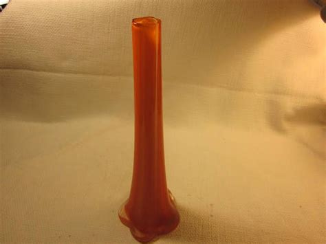 Orange Cased Glass Bud Vase Orange Art Glass Etsy Tiffany Glass Art Glass Art Installation