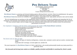 Pro Drivers Team Ppt