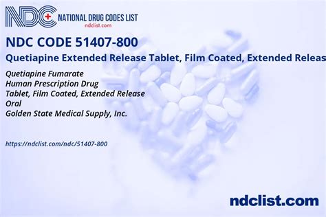 NDC 51407 800 Quetiapine Extended Release Tablet Film Coated Extended