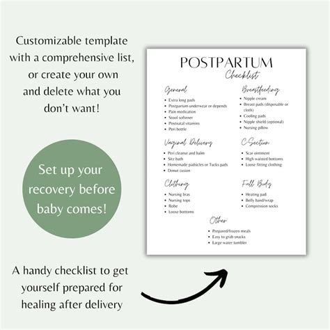 postpartum checklist postpartum recovery checklist postpartum