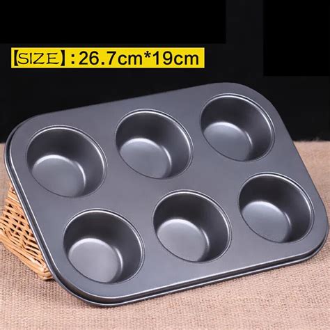 6 Cups Cupcake Mould Aluminum Mini Muffin Bun Cupcake Baking Bakeware