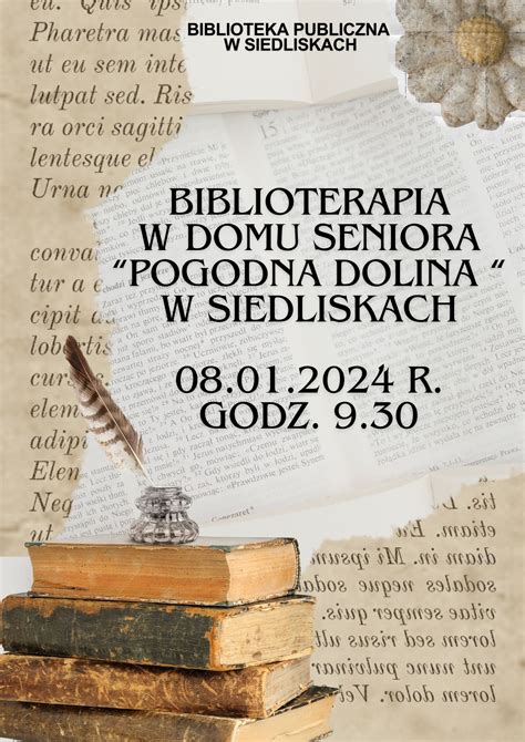 Biblioterapia W Domu Seniora Gminna Biblioteka Publiczna W Lubeni