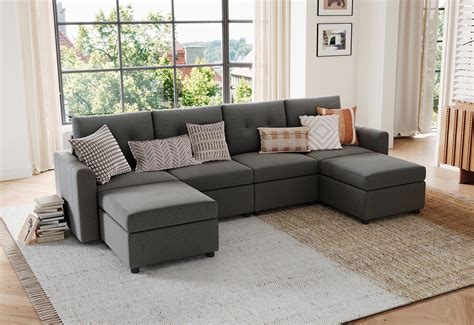 LINSY HOME 27.5 Depth Modular Couch,Storage Couches and Sofas ...