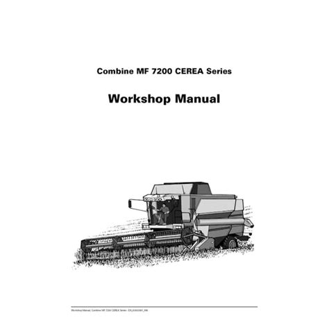 Massey Ferguson Mf Series Combine Harvester Workshop Service